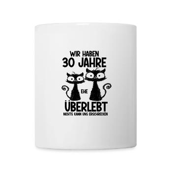 30 Jahre Ehe überlebt Perlen Hochzeit Hochzeitstag - Tasse - Weiß - Vorne