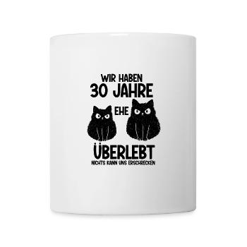 30 Jahre Ehe überlebt Perlen Hochzeit Hochzeitstag - Tasse - Weiß - Vorne