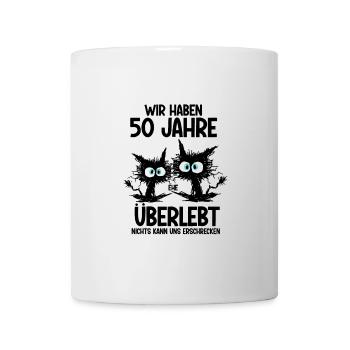 50 Jahre Ehe überlebt Goldende Hochzeit - Tasse - Weiß - Vorne