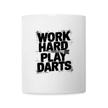 Travailler dur Jeu Fléchettes Joueur de fléchettes Sport - Mug blanc - blanc - Devant
