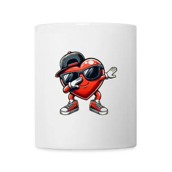 Dabbing Heart with Sunglasses Baseball Cap - Mug - white - Front