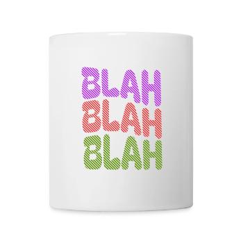 BLAH BLAH BLAH - Buntes Statement - Tasse - Weiß - Vorne