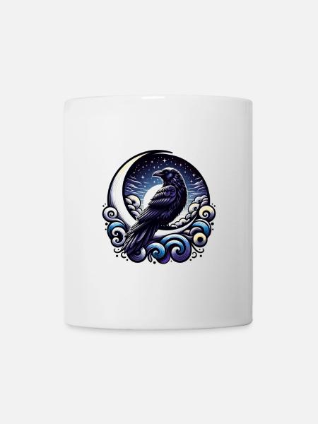 Raven at Night Moon Mystic - Mug - white