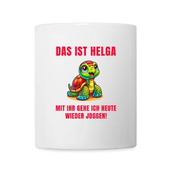 Motivierte Schildkröte Jogging Buddy Helga - Tasse - Weiß - Vorne