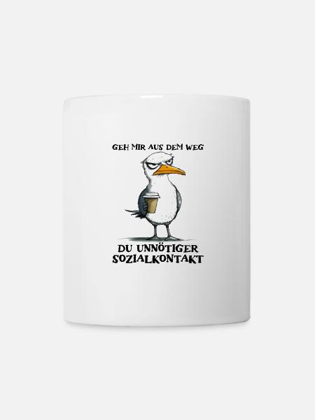 Geh mir aus dem Weg Du unnötiger Sozialkontakt - Tasse - Weiß