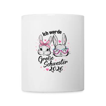 Ich Werde Große Schwester 2026 Hasen Geschwister - Tasse - Weiß - Vorne