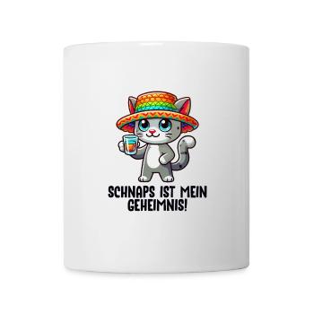Katze Schnaps Ist Mein Geheimnis - Tasse - Weiß - Vorne