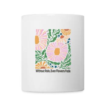 Sans pluie design floral style rétro - Mug blanc - blanc - Devant