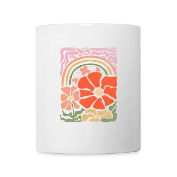Blumen Regenbogen Statement Retro Stil - Tasse - Weiß - Vorne