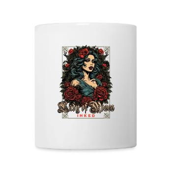 Tatouage Rose Art Dame de Roses Déclaration - Mug blanc - blanc - Devant