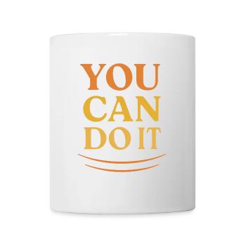 Citation de motivation rétro « Tu peux le faire » - Mug blanc - blanc - Devant