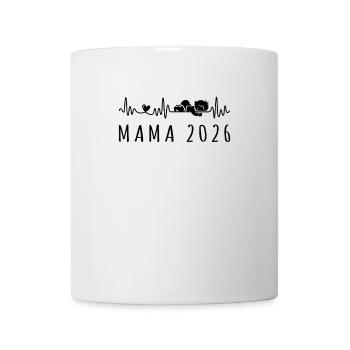 Maman 2026 Heartbeat Grossesse Annonce - Mug blanc - blanc - Devant