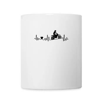 Motocross Enduro Heartbeat ECG Moto tout-terrain - Mug blanc - blanc - Devant