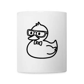 Nerd Duck - Drôle de canard avec des lunettes - Mug blanc - blanc - Devant