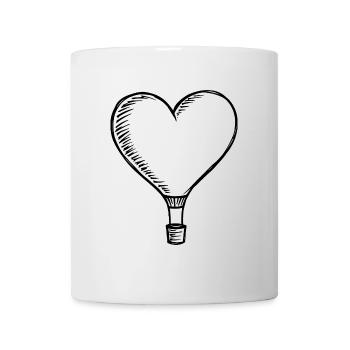 Herz Heißluftballon – Romantisches Herzballon - Tasse - Weiß - Vorne