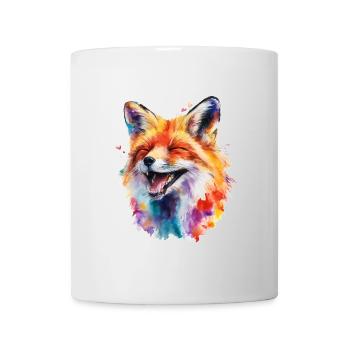 Bunter Fuchs in Aquarell - Tasse - Weiß - Vorne