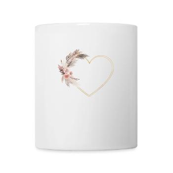 Fleurs de cœur personnalisables Boho - Mug blanc - blanc - Devant