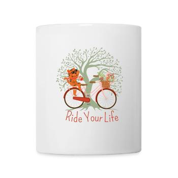 Chevauchez votre vie avec Cat - Mug blanc - blanc - Devant