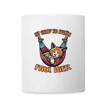Süße Katze immer mit der Ruhe - Kätzchen schläft - Tasse - Weiß - Vorne