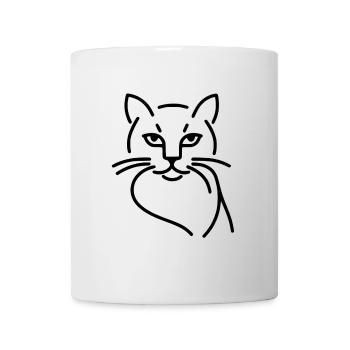 Cute cat portrait in black and white - Mug - white - Front