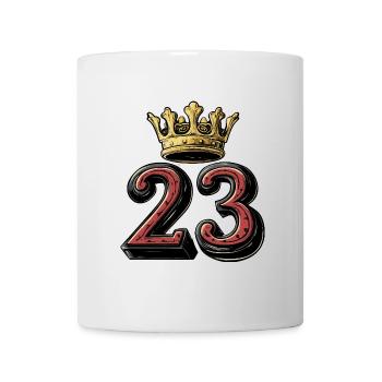 23 Zahl Krone - Tasse - Weiß - Vorne