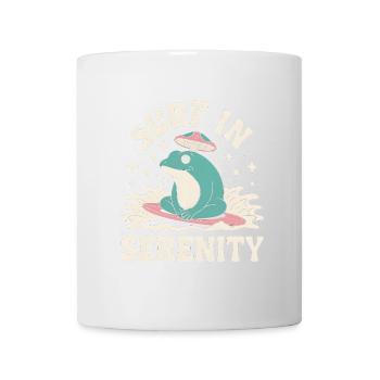 Surfen in Serenity - Süßer Frosch Aufkleber - Tasse - Weiß - Vorne