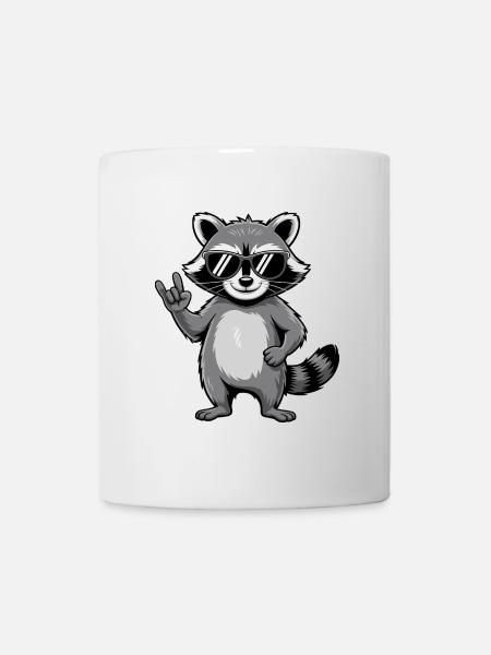 Cooler Waschbar mit Sonnenbrille - Tasse - Weiß