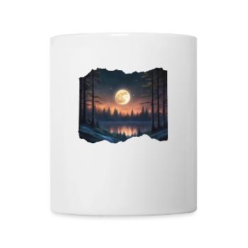 Dunkler See mit Vollmond - Tasse - Weiß - Vorne