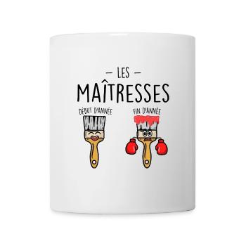 Teachers at the beginning and end of the year - Mug - white - Front