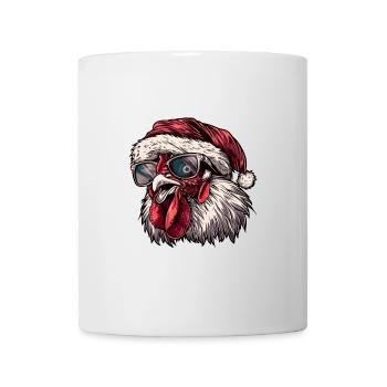 Hahn Weihnachten Lustig - Tasse - Weiß - Vorne