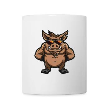 Wildschwein Schwein Cool Comic - Tasse - Weiß - Vorne