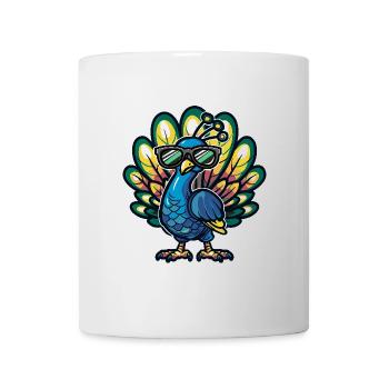 Pfau Vogel Cool Comic - Tasse - Weiß - Vorne