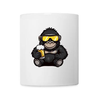 Gorilla Après-Ski Bière Bande Dessinée - Mug blanc - blanc - Devant