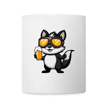 Skunk Après-Ski Bière Bande dessinée - Mug blanc - blanc - Devant