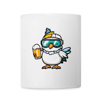 Taube Vogel Apres Ski Bier Comic - Tasse - Weiß - Vorne