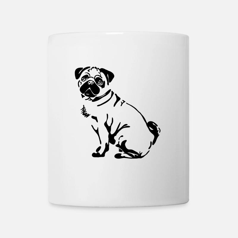 Mops Hunde Hund Pug Wilsigns - Tasse - Weiß