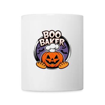 Halloweenkürbis mit Bäckermütze und Broten - Tasse - Weiß - Vorne