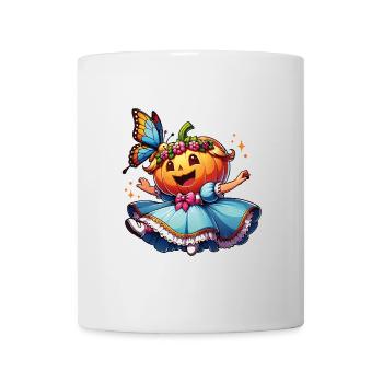 Mignonne princesse d’Halloween avec papillon - Mug blanc - blanc - Devant