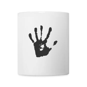 Encre d’impression à la main empreinte de main non interdite ne pas - Mug blanc - blanc - Devant