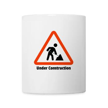 Excavation pit warning sign illustration - Mug - white - Front