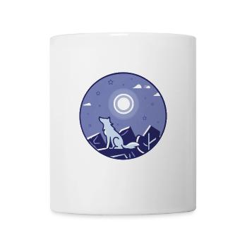 Wolf und Vollmond - Tasse - Weiß - Vorne