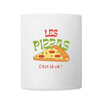 Les pizzas, c'est la vie ! - Mug blanc - blanc - Devant