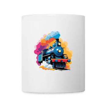 bunte Dampflokomotive für kleine Eisenbahner - Tasse - Weiß - Vorne