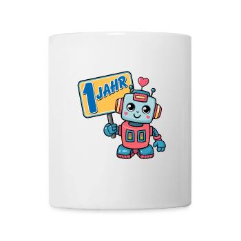 Ein Jahr kleiner Roboter Kindergeburtstag - Tasse - Weiß - Vorne