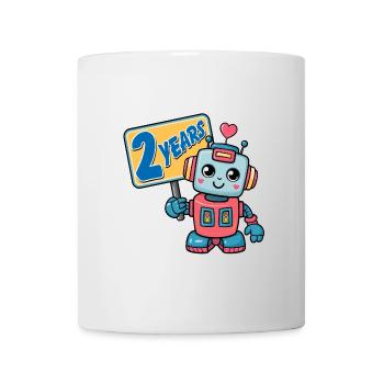 Zwei Jahre kleiner Roboter Kindergeburtstag - Tasse - Weiß - Vorne