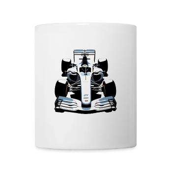Formulaire 1 Autocollant de voiture - Conception de voiture de sport - Mug blanc - blanc - Devant