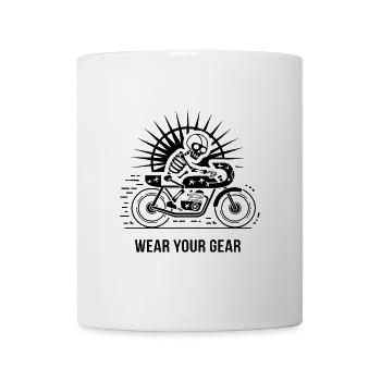 Portez votre équipement - Superbe citation de motard skeleton - Mug blanc - blanc - Devant