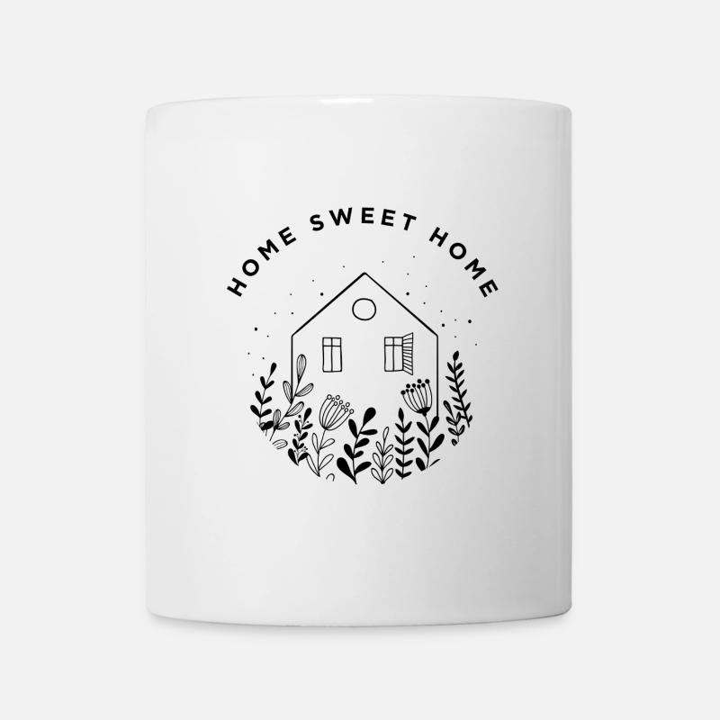 Home Sweet Home - Botanical Line Art - Mug - white
