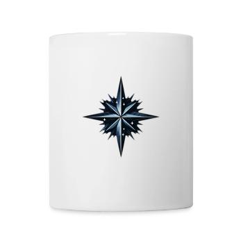 Nordstern Stern in Petrol Schwarz und Weiß - Tasse - Weiß - Vorne