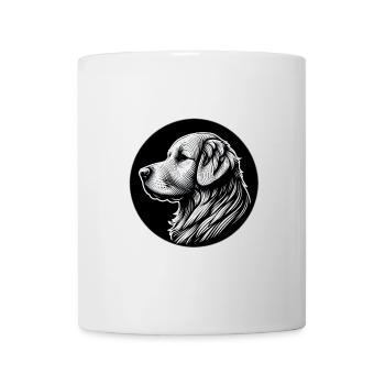 Tête de Golden Retriever Noir Blanc - Mug blanc - blanc - Devant